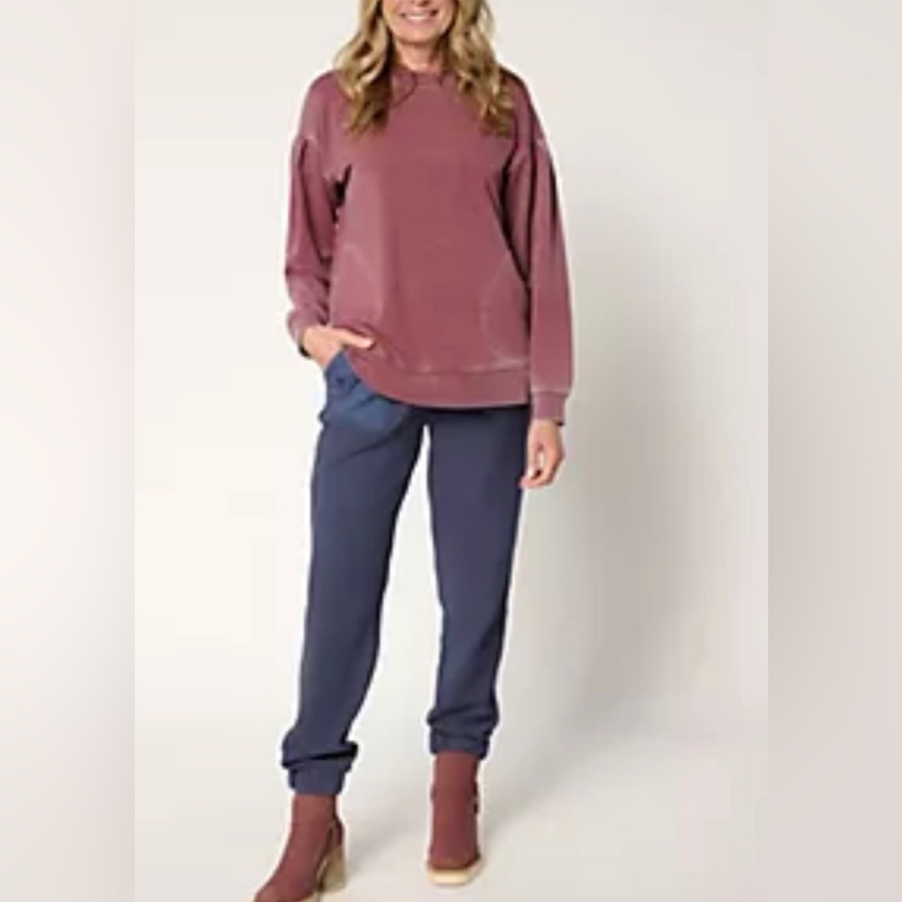 Logo Lori Goldstein Washed Mauve Pullover Sweatshirt XS - Picture 3 of 15